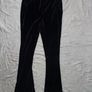 Black Velvet Pinstripe Pants
